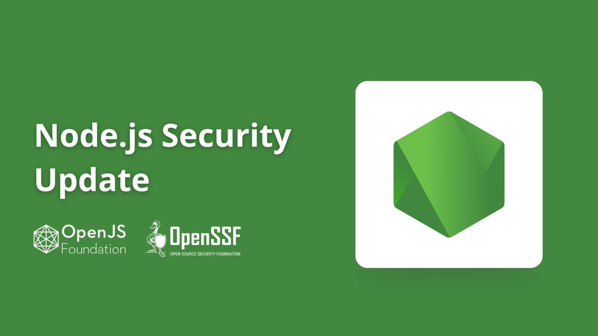 The monthly Node.js Security Progress Report is now live! Learn more about the updates to Node.js security best practices and recent releases 💚 hubs.la/Q01sD7Y_0