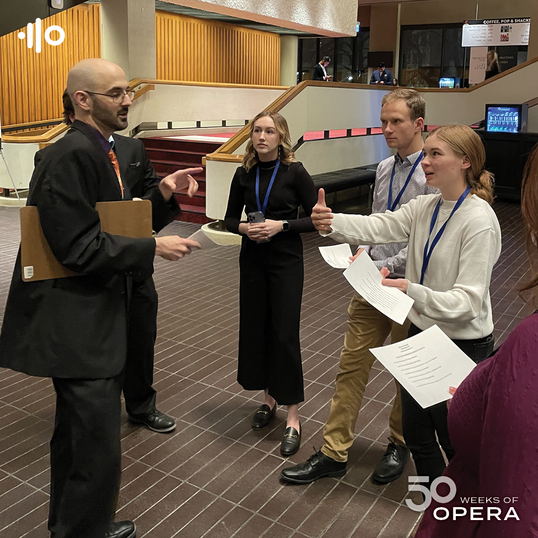 ManitobaOpera's tweet image. Young artists from the U of M and CMU are having a blast at La Cenerentola. As student ambassadors, they shadowed volunteers at the show, participated in dance demonstrations, and met the artists at the Opening Night post-show reception.

#50WeeksofOpera #ManitobaOpera