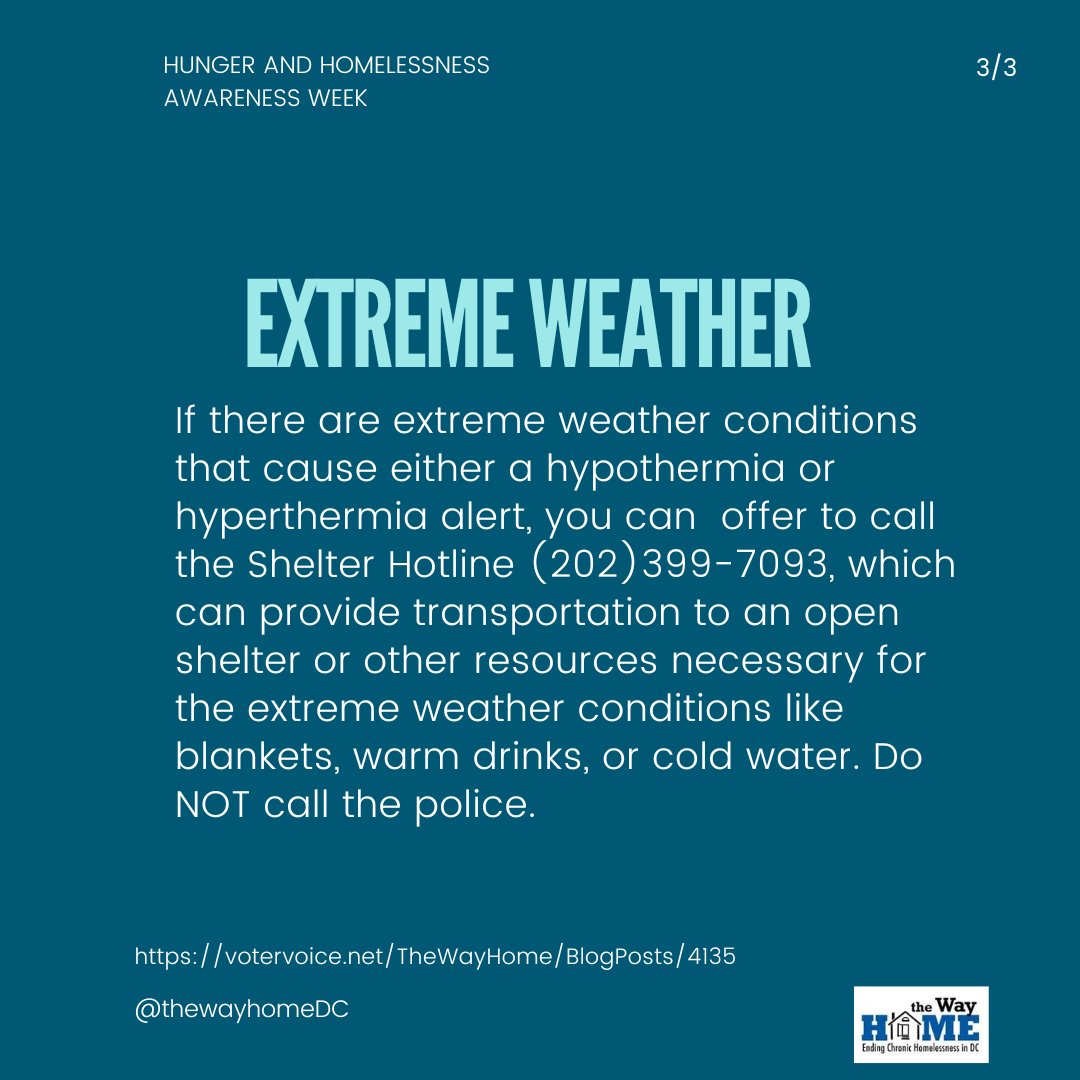 It's #HungerAndHomelessnessAwarenessWeek! All week we will share info about homelessness in #DC. 

We all have a role to play in solving homelessness. That includes looking out for your neighbors.