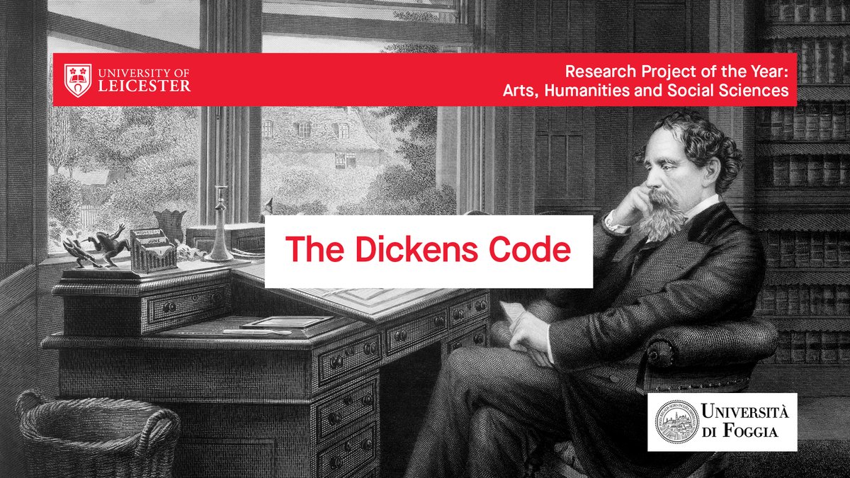 uniofleicester's tweet photo. Huge congratulations to @UoLEnglish’s Dr Claire Wood for winning @timeshighered Research Project of the Year: Arts, Humanities and Social Sciences, for @dickens_code - in collaboration with @unifg 🏆
 
#CitizensOfChange | #THEAwards | #DickensCode | @Arts_UoL https://t.co/YjNcumTbTo