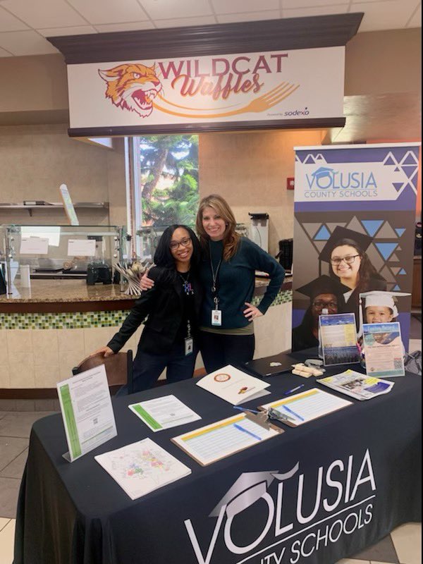 volusiaschools's tweet photo. The @volusiaschools HR Team @VolusiaRecruits At Bethune Cookman University recruiting. Having conversations about employment opportunities... current and future. Filling gaps now and building the pipeline. #VCSPride https://t.co/shAc3fato5