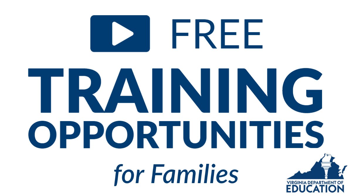 The following free training opportunities for families are presented by PEATC in collaboration with VDOE. 
#FamilyEngagmentMonth