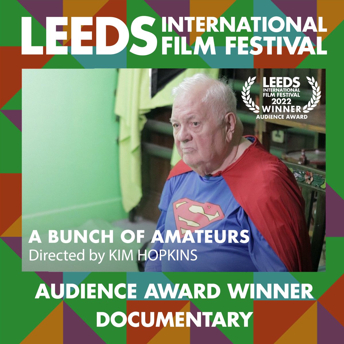 #LIFF2022 presents the winners of the Audience Awards.  
We're pleased to announce the winner of the best documentary feature, as voted by Leeds International Festival audiences, is A Bunch of Amateurs, directed by Kim Hopkins (United Kingdom).