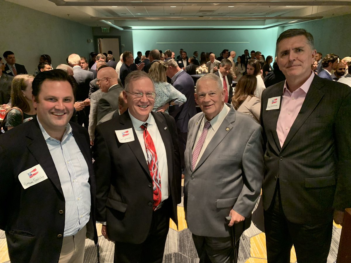 GaJaymorgan's tweet photo. Just remembered we asked @SpeakerRalston to pose for this picture at what would be one of his last House caucus fundraisers. @GATrucking and @GeorgiaLodging proudly sponsored that event … ever more humbly now. RIP, Mr. Speaker #gapol #GaTechHotel https://t.co/biYRaDM3uf