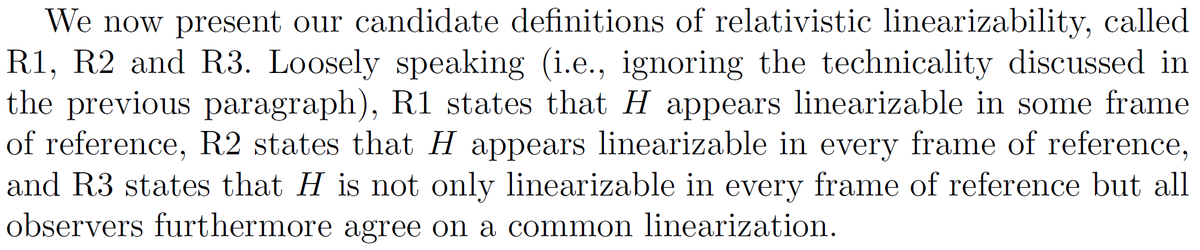 niekstrom's tweet photo. @joe_hellerstein @MarcJBrooker @shachaf @rystsov The first post was mentioning causality and light cones, and I mostly agree with his point of view. But there is one property of linearizability that requires a total ordering of events (compositionality), so it's not quite interchangeable with relativistic R1-linearizability. https://t.co/boLMdLKtiE