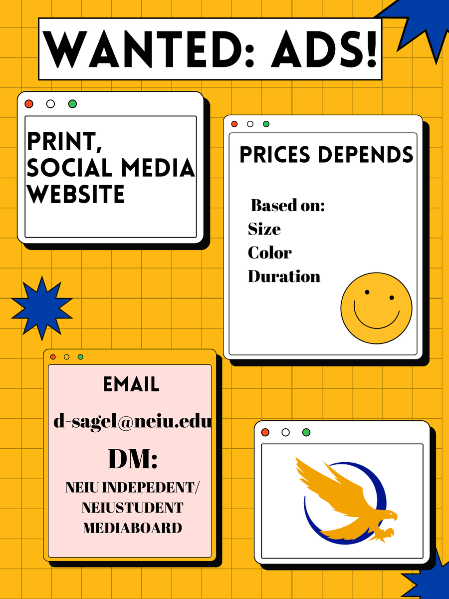 Anyone interested in placing an Ad, from student clubs, @neiu departments to #Chicago, or even beyond. We have a Media Kit for you if interested. We also provide space on our website for your ad.
