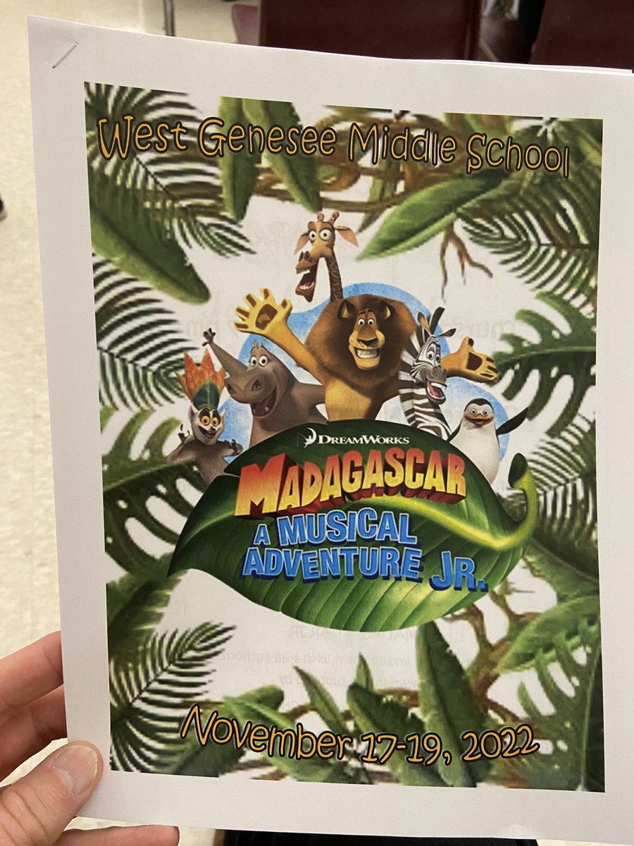Absolutely wonderful performance &amp; blow-the-roof-off opening night! Congratulations cast &amp; crew of WGMS “Madagascar” - the many hours of rehearsing paid off - BRAVO!! ⁦<a href="/ChristyRuthie/">Christy R Knowlton</a>⁩ ⁦<a href="/WestGeneseeCSD/">West Genesee Schools</a>⁩ ⁦<a href="/WGFineArts/">West Genesee Fine Arts</a>⁩ ⁦<a href="/WGMSMusic/">WGISMusic</a>⁩