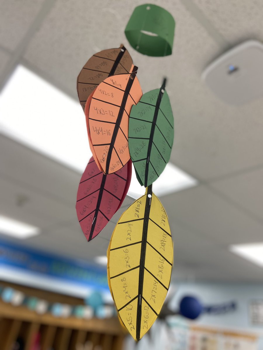 My Grade 2 MB Crew has been working hard in Math. Todays challenge was to complete a fall Multiplication mobile!