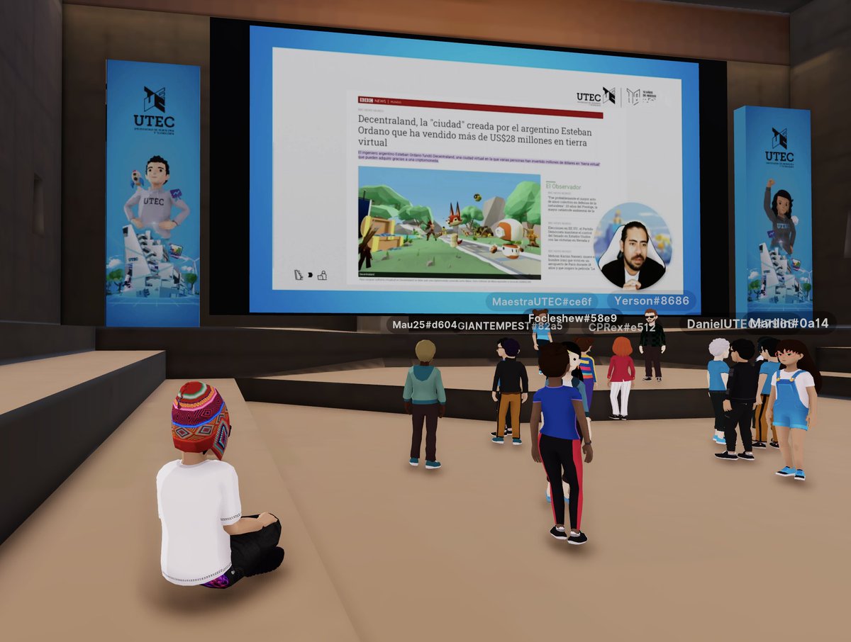 rhagdeNFT's tweet photo. Bienvenidos a Decentraland @UTECuniversidad!

#DCL #MetaversoUTEC https://t.co/l7t21MII2b