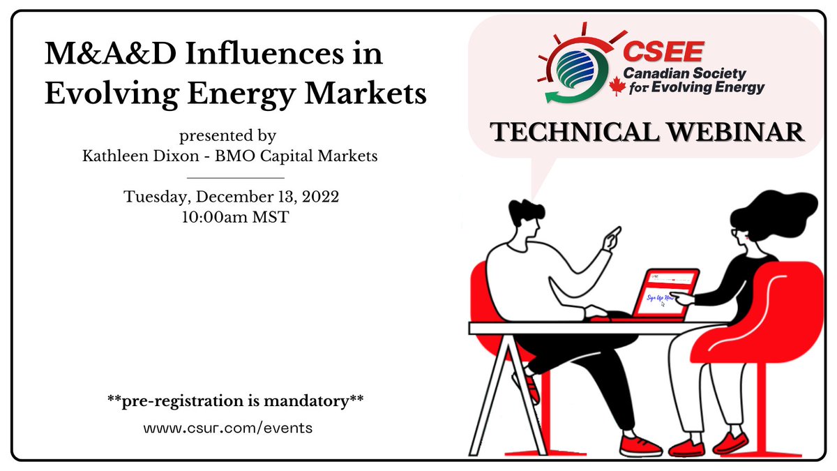 CSEEyyc's tweet image. Join Us for Our Final Webinar of 2022!

WHERE AND WHEN:
Tuesday, December 13, 2022 at 10:00am MST - Zoom webinar

For more Information and Registration cseenergy.ca/events/#id=102…

**PRE-REGISTRATION IS MANDATORY**

Registration will close on December 12, 2022 at 15:00.