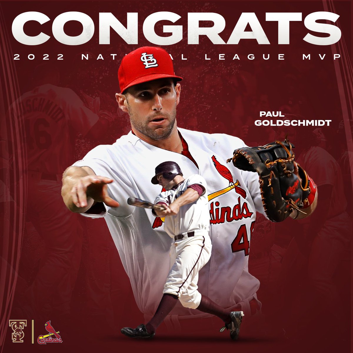 TxStateBaseball's tweet photo. Congratulations Goldy on being named the National League MVP!

#EatEmUp #ProBobcats https://t.co/TXO8tyAyPB