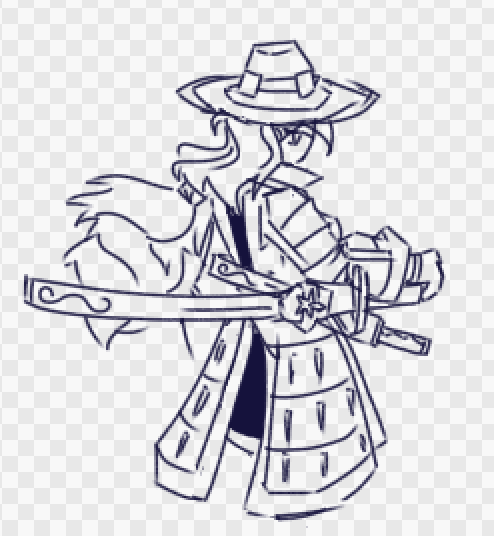 GaIaxysWitch's tweet photo. I made a samurai cowboy lady.
she's very cool.
#andryart #art #oc https://t.co/97CzH7qLwB