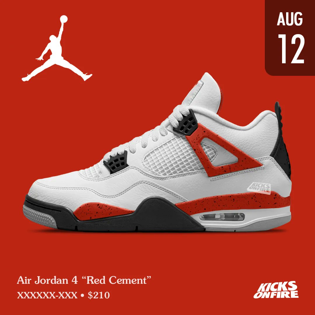 KicksOnFire on X: "Air Jordan 4 “Red Cement” 🖤 Need this pair