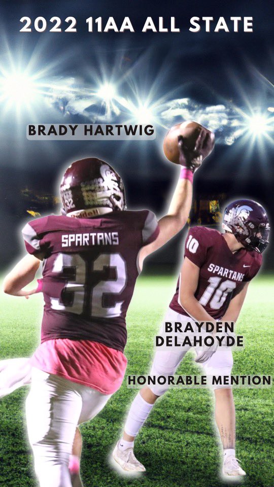 Spartans_FB's tweet photo. Congratulations to these young men! #WEoverME                     @BridgerNiehaus @b_delahoyde10 @Seth_Hamilton12 @DawsonWood54 @Hartwig_2004 @CarterLyon10 https://t.co/nCYLiR9DgU