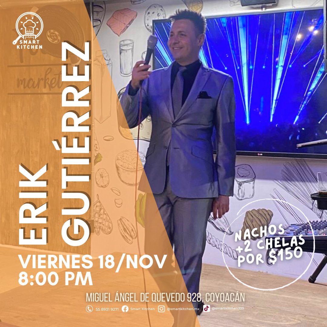 smart_kitchenmx's tweet photo. ¡MAÑANA VIERNES DE MÚSICA EN VIVO! 🥳 ¡Te esperamos para pasarla increíble con las mejores promociones y el mejor ambiente! Solo en #SmartKitchen ✨

.
.
.

📍Miguel Ángel de Quevedo 928
✨Reserva sin costo al 5589319271✨ https://t.co/VbxPtpytYh