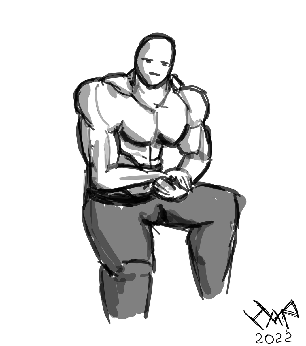 Quick goofy ahh buff man sketch before going to sleep