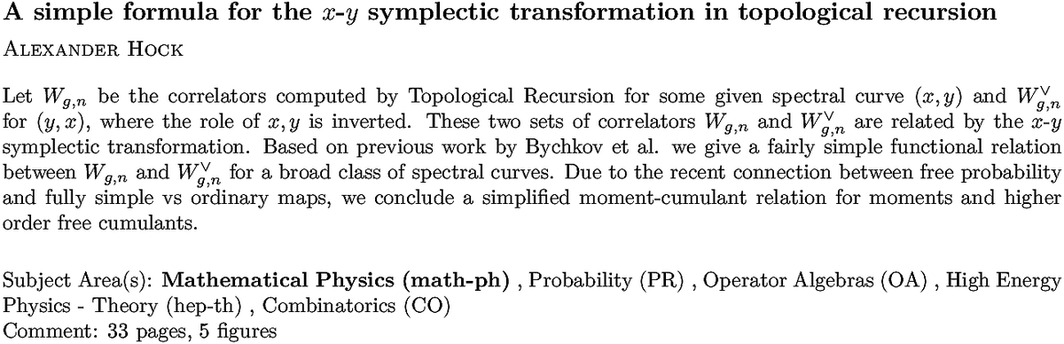 arxiv.org/abs/2211.08917…
A Hock
A simple formula for the $x$-$y$ symplectic transformation in
  topological recursion