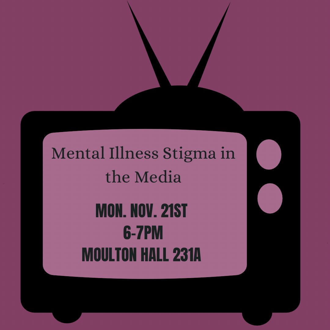 Monday!!!! Come to talk with us about mental illness stigma depicted in the media. 🎬