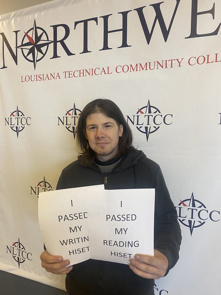 Please join us in congratulating Eric Cobb on passing both the Reading HiSET and the Writing HiSET! 

We are so proud of you!! Keep crushing your goals! 👏🏼👏🏼 

#NLTCCProud #InspiredEquippedReadytoWork #WorkReadyU