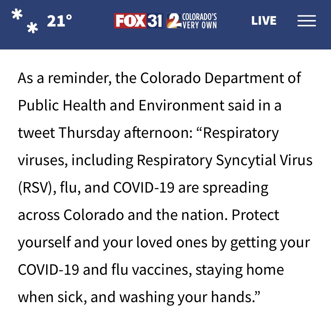 When will @CDPHE recommend masks for protecting against respiratory viruses? Washing hands is great - we should all do that anyway - but MASKS are going to be more effective for RESPIRATORY viruses.

#MaskUp #MaskUpColorado