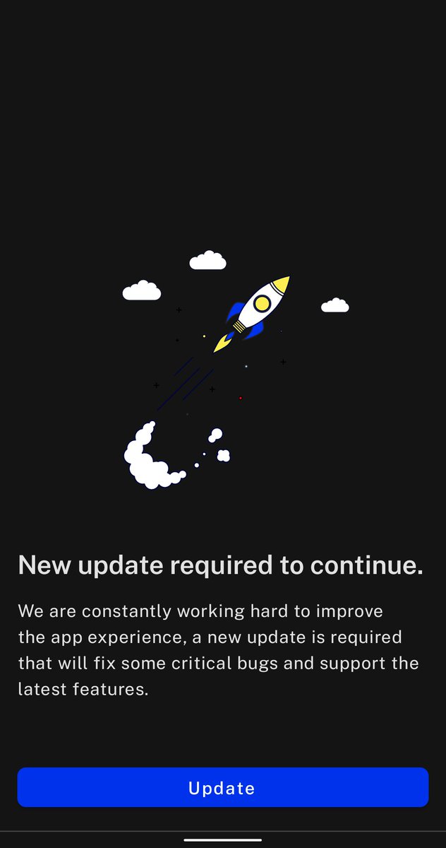 StefanGeier7's tweet photo. @BlockFi @BlockFiSupport 
Why does my app ask me to update today? Yesterday it was working fine (except planned withdrawal date)
Will withdrawal then be enabled again? 
Or will all my data be deleted and my phone hacked? 
Bad timing after the FTX malware
#BlockFi #FTXbankruptcy https://t.co/tVCdiffT3g