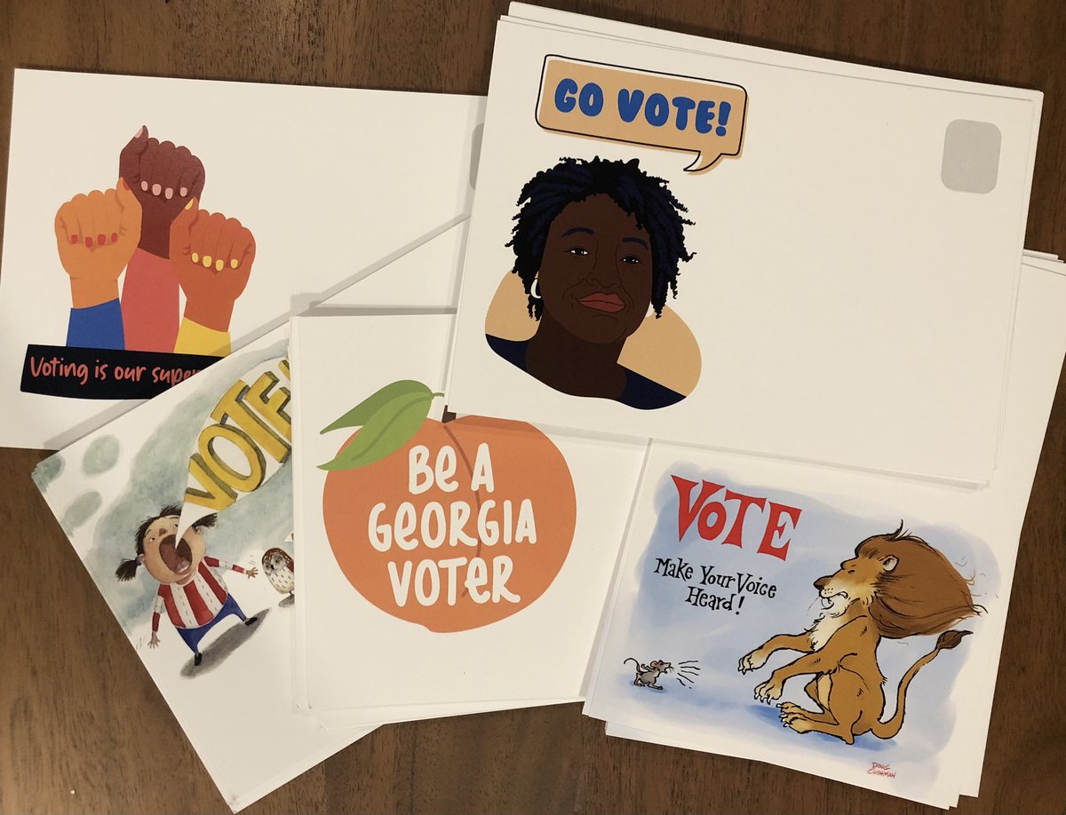 Ready to write #PostcardsToVoters in #Georgia for #SenatorWarnock! Look at these beautiful #postcards! #WeNeedWarnock #WeLoveGeorgia @DemocratWit