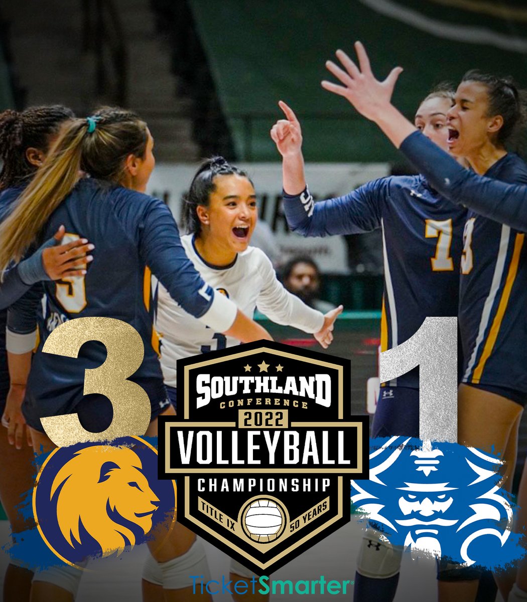 𝗟𝗜𝗢𝗡𝗦 𝗥𝗢𝗔𝗥 𝗔𝗛𝗘𝗔𝗗

7-seed <a href="/Lion_Volleyball/">East Texas A&M Volleyball</a> earns their first-ever victory in their first-ever #SouthlandVolleyball Championship!
