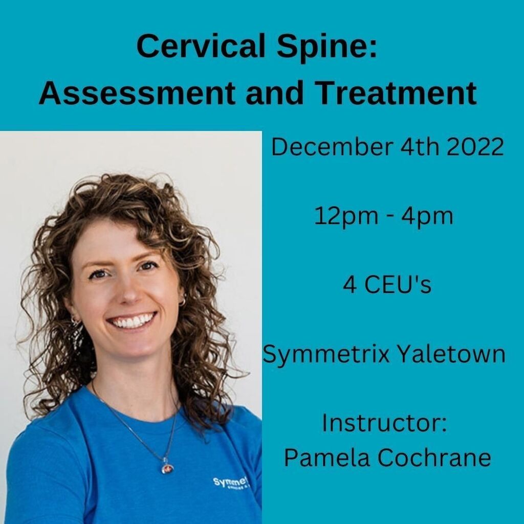 So excited to be teaching a practical, applicable course for kinesiologists this December - Cervical Spine: Assessment and Treatment.

We'll learn about (and practice!) hands-on assessment techniques and how to program a tailored exercise plan with your findings. Space is li…