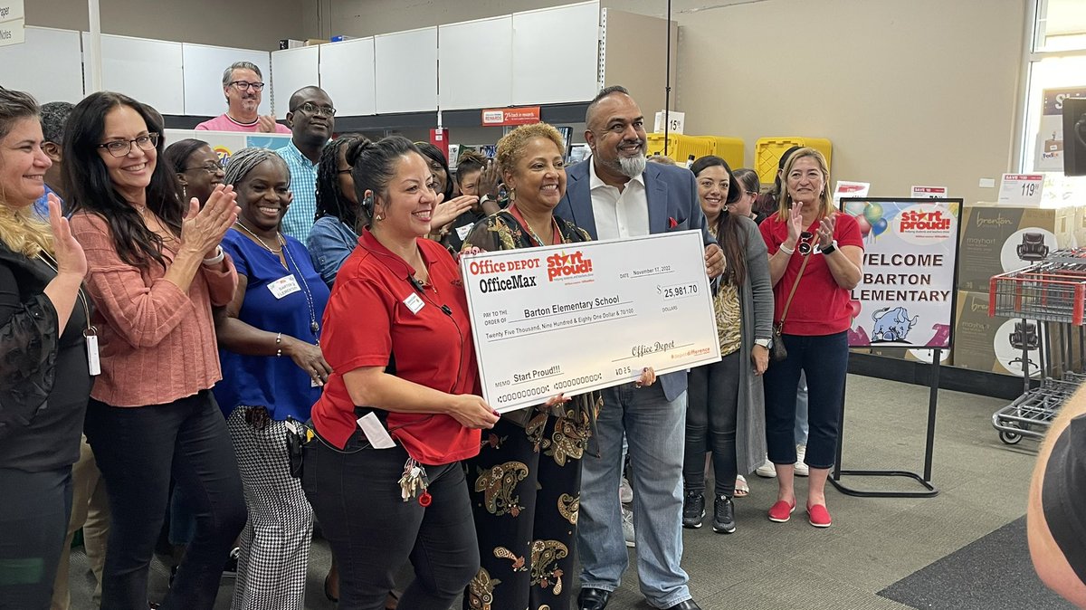 Barton Elementary (@bartonchargers) on Twitter photo <a href="/BartonChargers/">Barton Elementary</a> getting support from <a href="/officedepot/">Office Depot</a> !!! We are so excited to be chosen as the recipient of such an amazing gift that will support teachers but most importantly make a great impact our Students! THANK-YOU <a href="/officedepot/">Office Depot</a> @denrenvan <a href="/SHarrypersad/">Florida Sunshine</a> #ittakesavillage <a href="/BartonChargers/">Barton Elementary</a> getting support from <a href="/officedepot/">Office Depot</a> !!! We are so excited to be chosen as the recipient of such an amazing gift that will support teachers but most importantly make a great impact our Students! THANK-YOU <a href="/officedepot/">Office Depot</a> @denrenvan <a href="/SHarrypersad/">Florida Sunshine</a> #ittakesavillage