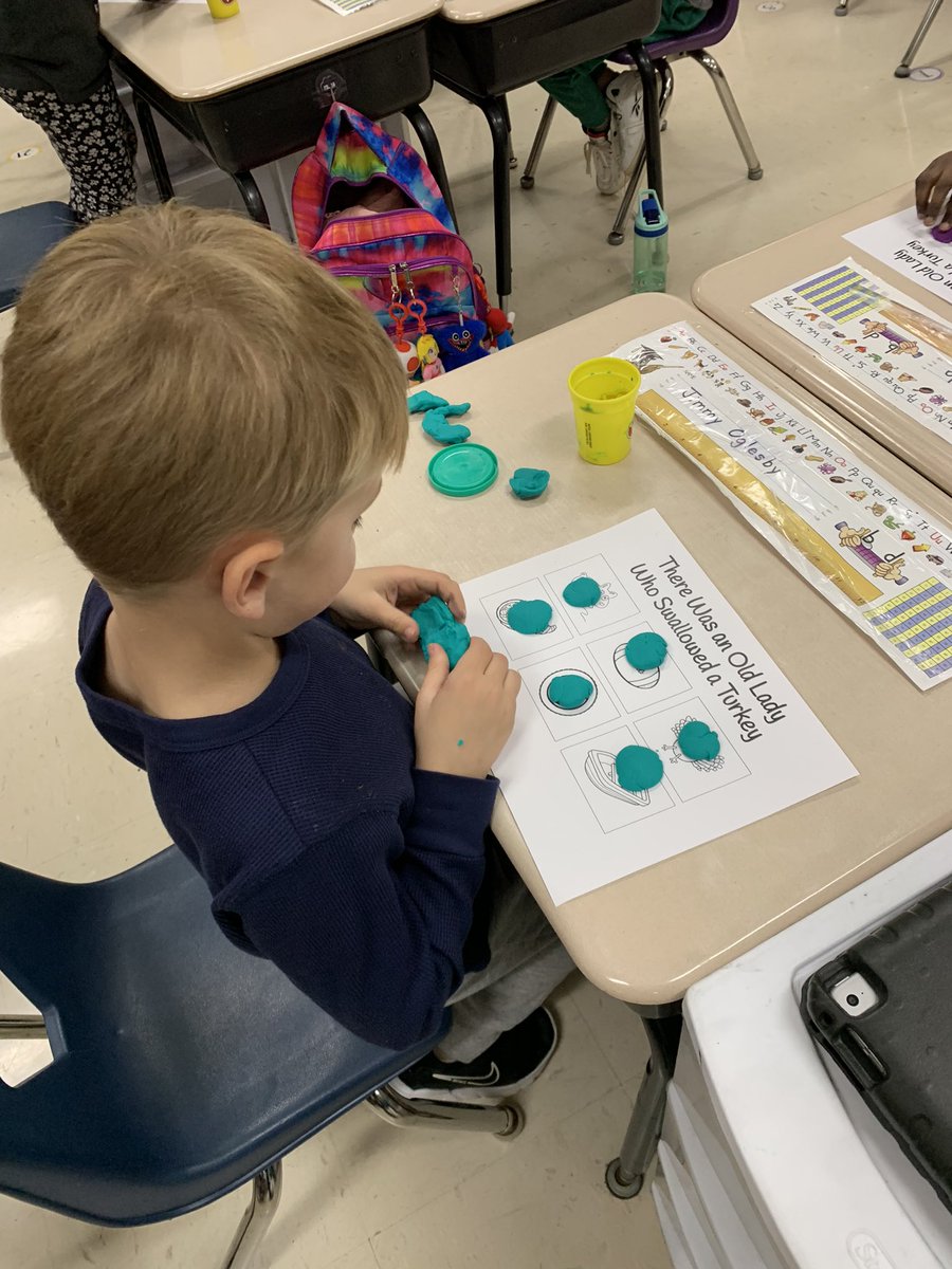 D123Sward's tweet photo. What did the turkey swallow? 🦃#swd123 #d123 #turkey #kindergarten #playdoughfun https://t.co/I1lFnHTAY7