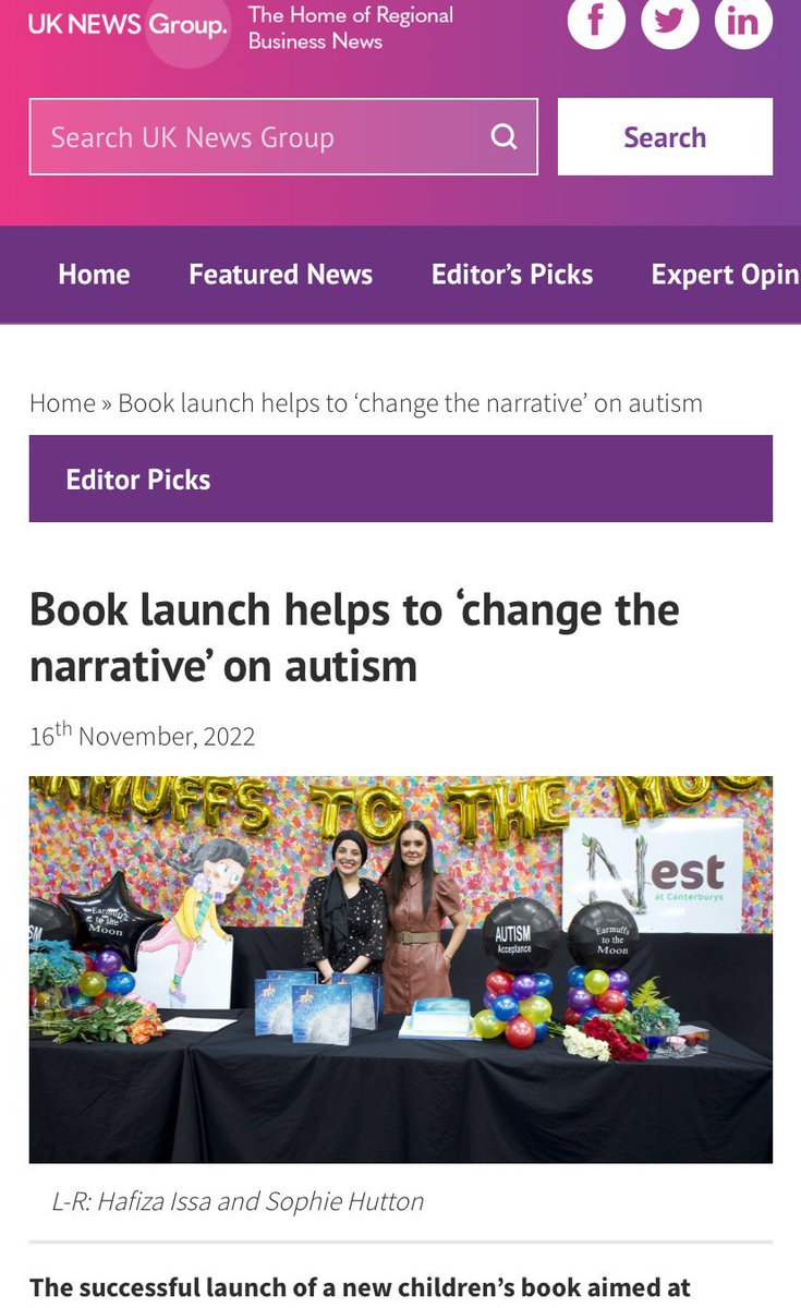 uknewsgroup.co.uk/book-launch-he… Thank you for the feature UK NEWS GROUP. Much needed coverage for efforts to raise awareness about #autism in local #communities  #earmuffstothemoon #changethenarrative #oneconversationatatime