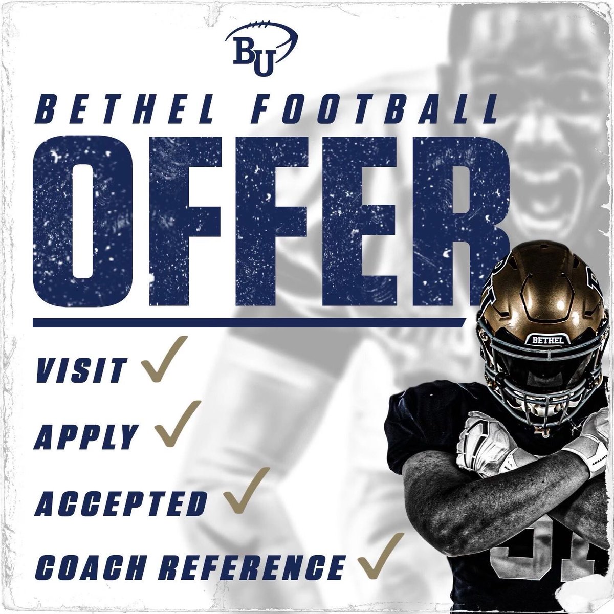 After conversations with Coach Mac, I’m blessed to receive an offer from Bethel University! <a href="/McElroy26/">Mike McElroy</a> <a href="/BethelRoyalsFB/">Bethel Football</a>
