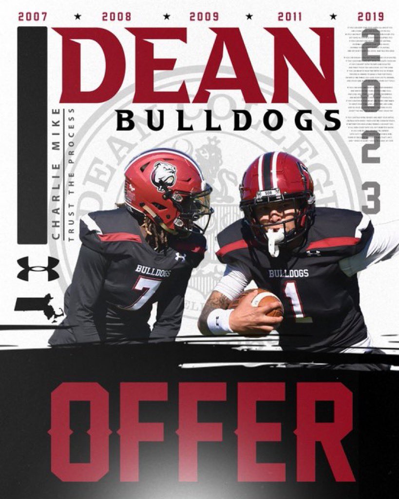 After a great call with <a href="/CoachDreMurphy/">Andrae Murphy</a> i am blessed to receive an offer to continue my athletic and academic career at Dean College! <a href="/DeanBulldogsFB/">Dean Football</a> <a href="/TheTerryCook/">Coach Terry Cook</a> <a href="/BradPyatt/">Brad Pyatt</a>