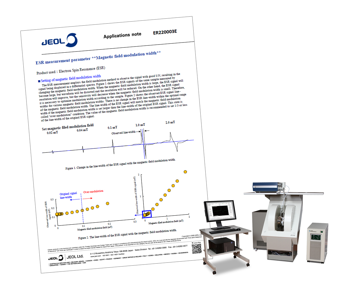 JEOL_Japan's tweet photo. #ApplicationsNote
ESR measurement parameter **Magnetic field modulation width**
Electron Spin Resonance Spectrometer (ESR)
https://t.co/vIVZ2NRmqw
APPLICATION NOTES↓
https://t.co/2Klq7GC490
#JEOL #ESR https://t.co/qdtjPH2VjG