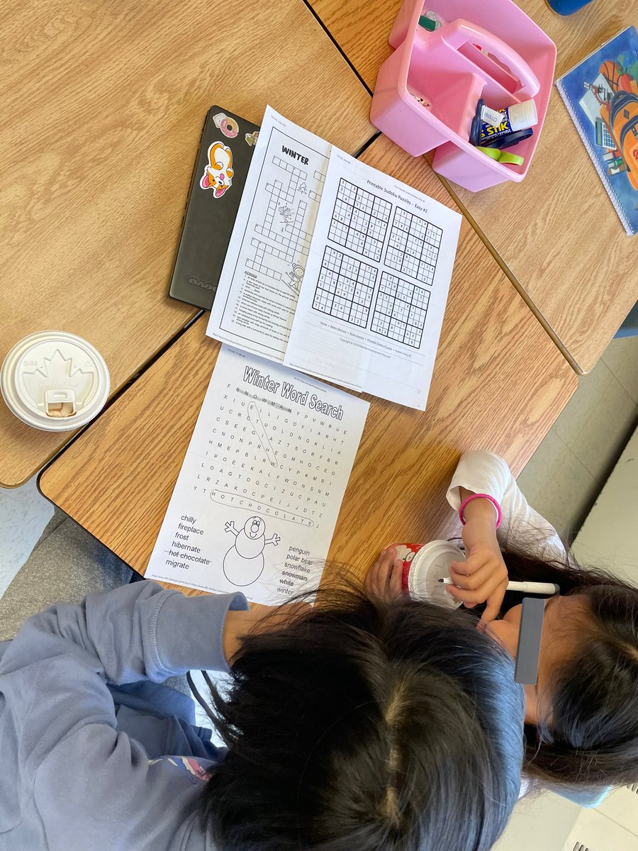 mstibollo's tweet photo. What a treat this morning was! ❤️ my Grade 2s and 3s had so much fun with their Grade 7 buddies today. They got to play word games together and drink hot chocolate ☃️❄️☕️ @YRDSB https://t.co/ouzsOaZvwc