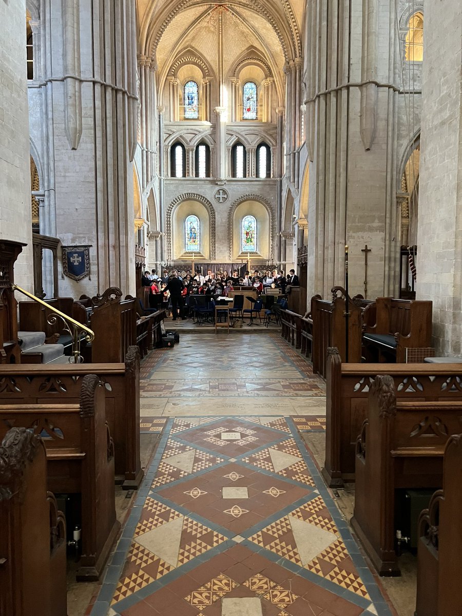 Chapel Choir are rehearsing for our sold-out concert this evening in the stunning venue of St Cross, Winchester.