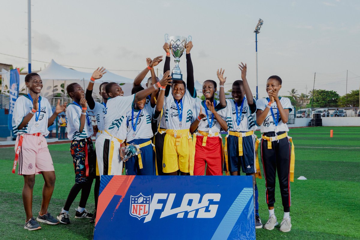 NFLAfrica's tweet photo. Scenes from the first @NFLFLAG Football tournament in Ghana for school boys and girls.

Football is fun for everyone. Play flag!

#NFLAfrica #NFLFlag #EaglesEverywhere #FlyEaglesFly #Ghana #AfricaToTheWorld https://t.co/g7773XxOGN