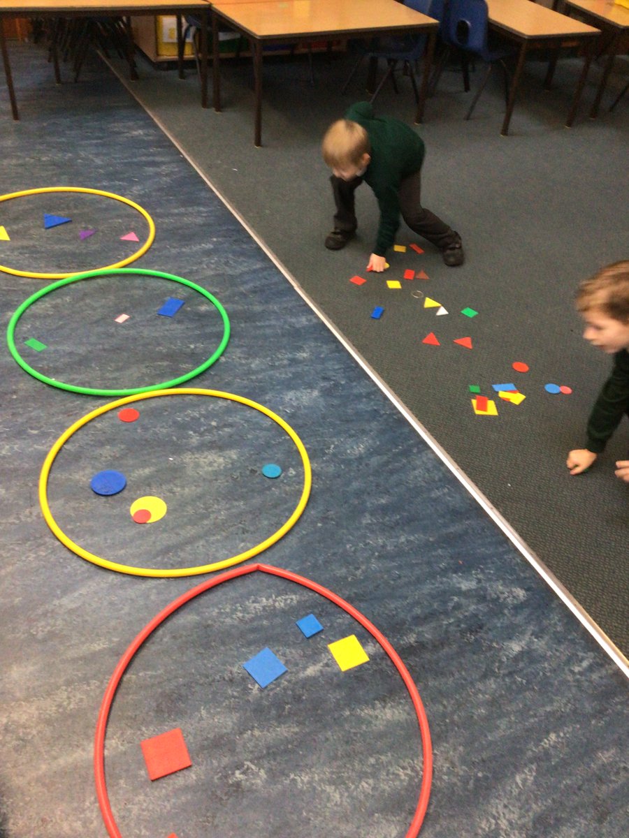 Year one had great fun today in their relay races to sort shapes. They've worked really hard in maths this week learning all about the properties of 2-D shapes.