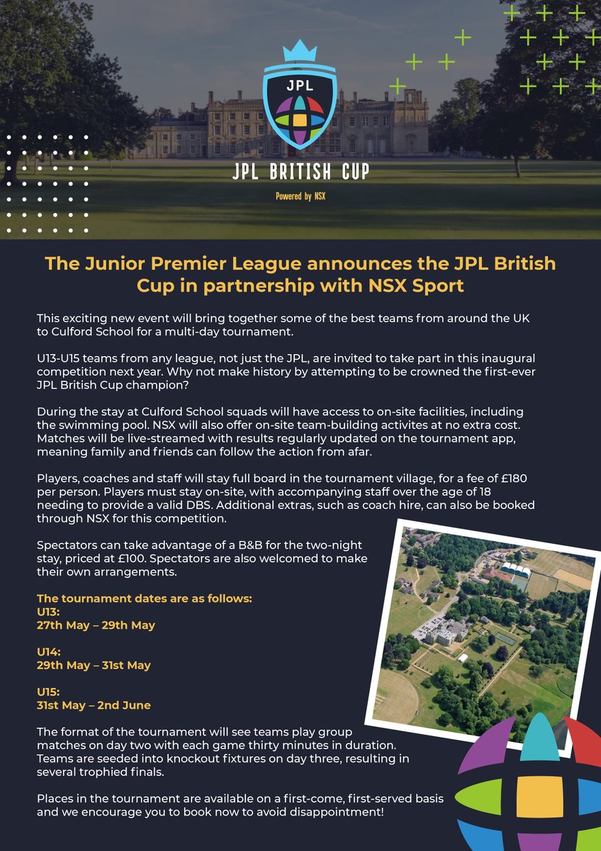 🤝 The #JPLBritishCup will take place in May & June 2023, with U13-U15 teams from any league invited to take part! 

🔗 eu.jotform.com/app/2232829775…

#EllevateJPL | #JuniorPremierLeague