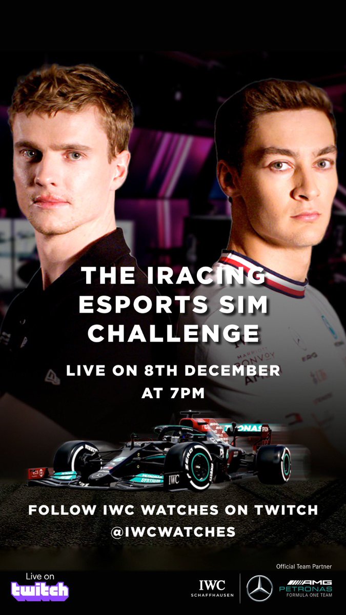 Vikkstar123 β
(@vikkstar123) on Twitter photo #JointheParty for the <a href="/IWC/">IWC Watches</a> iRacing eSports SIM Challenge Live on Twitch on the 8th Dec at 7pm! Teams have been chosen with Mercedes AMG Petronas F1 Driver @georgerussell63 & Esports Driver <a href="/jarno_opmeer/">Jarno Opmeer</a> as our team captains! #ad
Find out more here: twitch.tv/iwcwatches #JointheParty for the <a href="/IWC/">IWC Watches</a> iRacing eSports SIM Challenge Live on Twitch on the 8th Dec at 7pm! Teams have been chosen with Mercedes AMG Petronas F1 Driver @georgerussell63 & Esports Driver <a href="/jarno_opmeer/">Jarno Opmeer</a> as our team captains! #ad
Find out more here: twitch.tv/iwcwatches