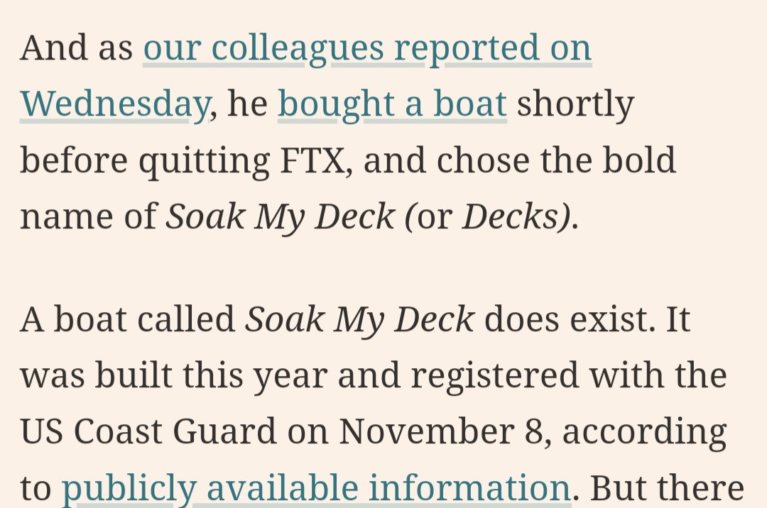 ACryptKeeper's tweet image. Trabs named his boat "Soak My Deck"...