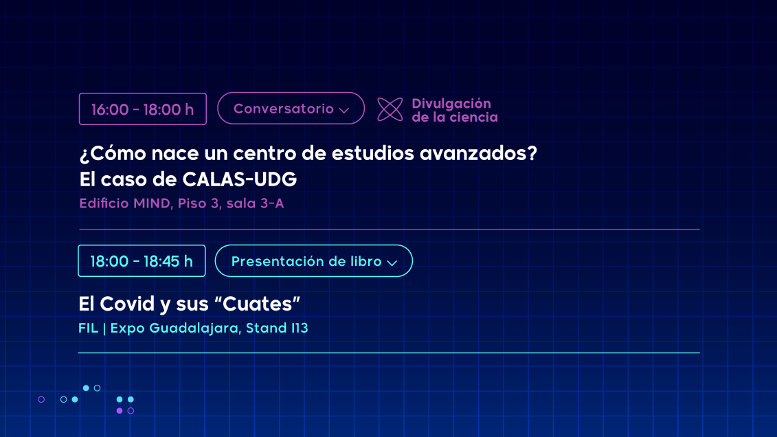 CienciaUDG's tweet photo. ¡Quinto día de actividades en el #ForoCienciaUDG!
Hoy podrás escuchar a las y los directores de centros de emprendimiento e innovación, sus logros, retos y propuestas.
Además, tendremos dos presentaciones de libro y un conversatorio sobre el caso de @CalasCenter. https://t.co/VfrkYdE3jg