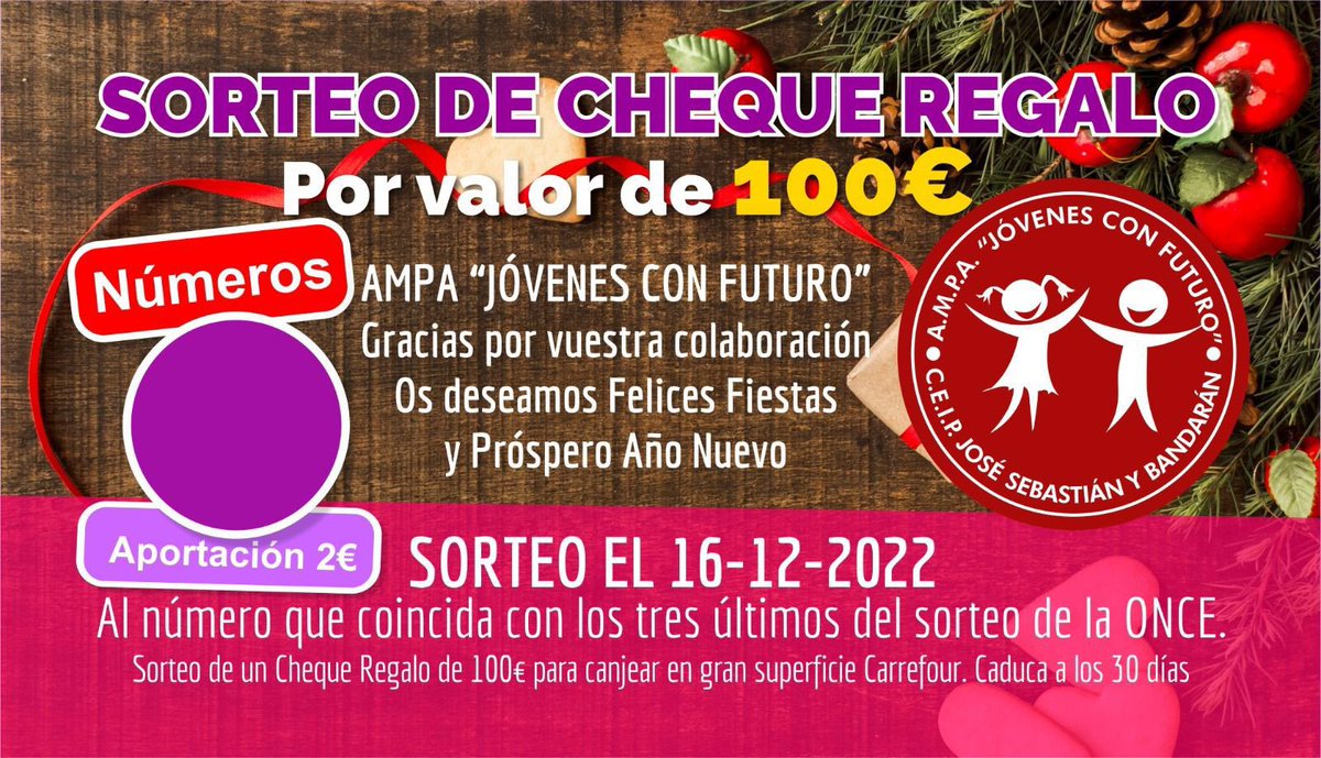 Estimadas familias.
Como años anteriores os entregamos una papeleta, os informamos que todo lo recaudado será destinado al PROYECTO SOMBRA. Animate y colabora con nosotros.<a href="/Bandaran/">C.E.I.P.Bandarán</a> 
+ info m.facebook.com/story.php?stor…