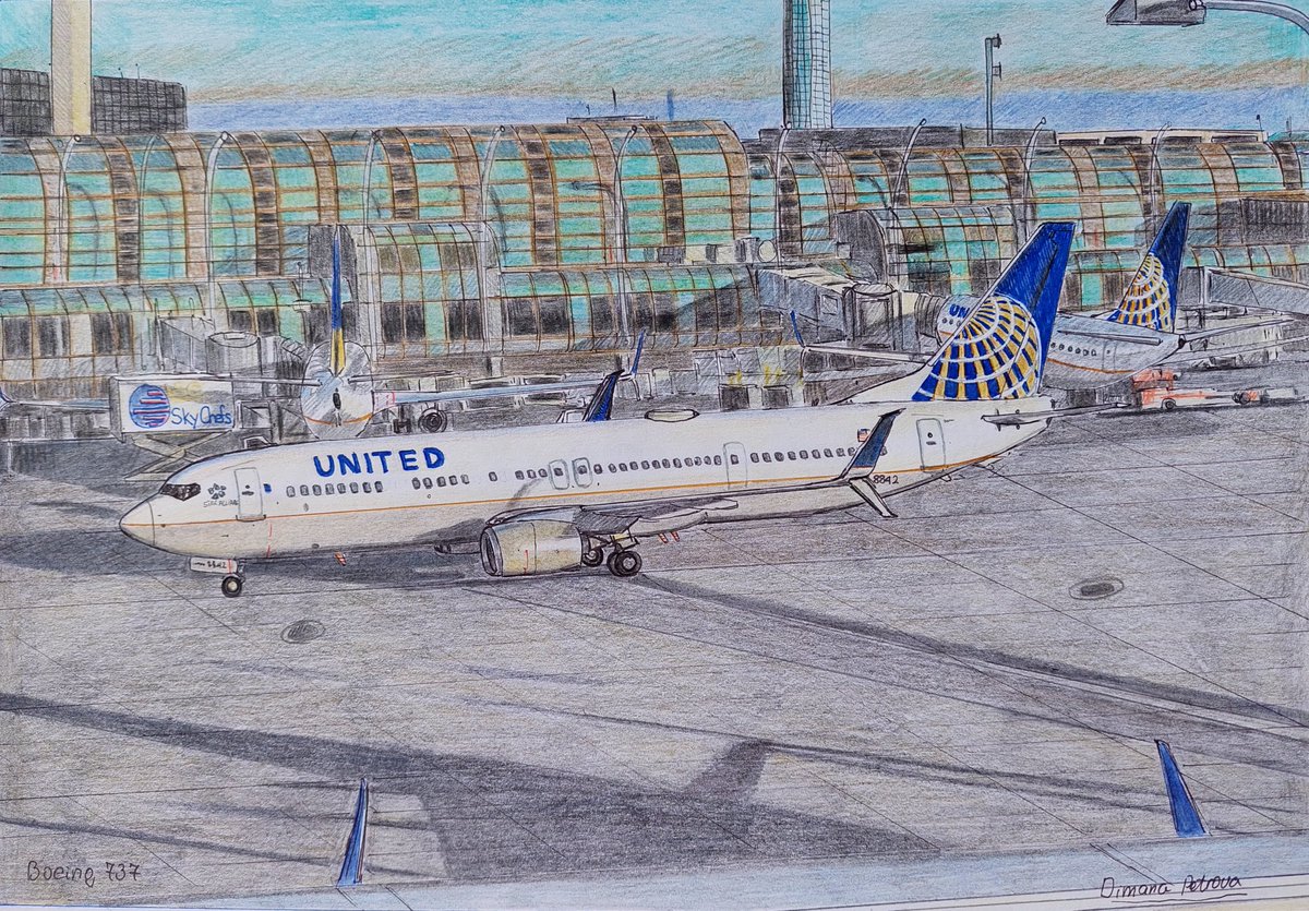 AircraftBy's tweet photo. Two custom aviation paintings of @united Boeing 737-800 drawn upon a reuqest by @FlyinSPS ✈️ Thank you very much for your trust! Will send them to you soon! 
#UnitedAirlines #UnitedStates #Boeing #Boeing737800 #B737 #America #aviation #aviationlovers #customdrawings #paintings https://t.co/LMQVQHpvJw