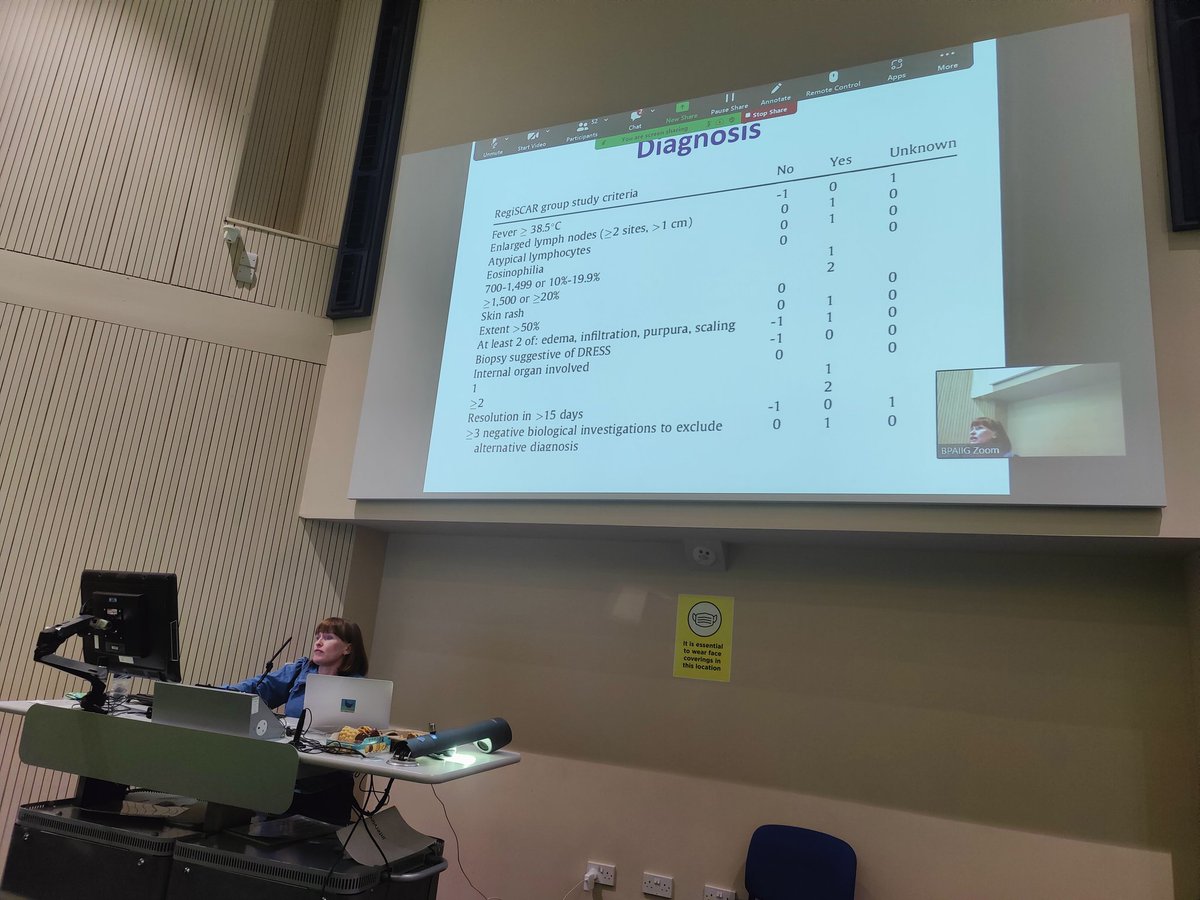 "Not all febrile illnesses are infections". This is how dr. Rowena Mills tinished her presentation about a case of Drug reaction with eosinophilia and systemic symptoms (DRESS) <a href="/bpaiig/">BPAIIG</a> #WinterMeeting