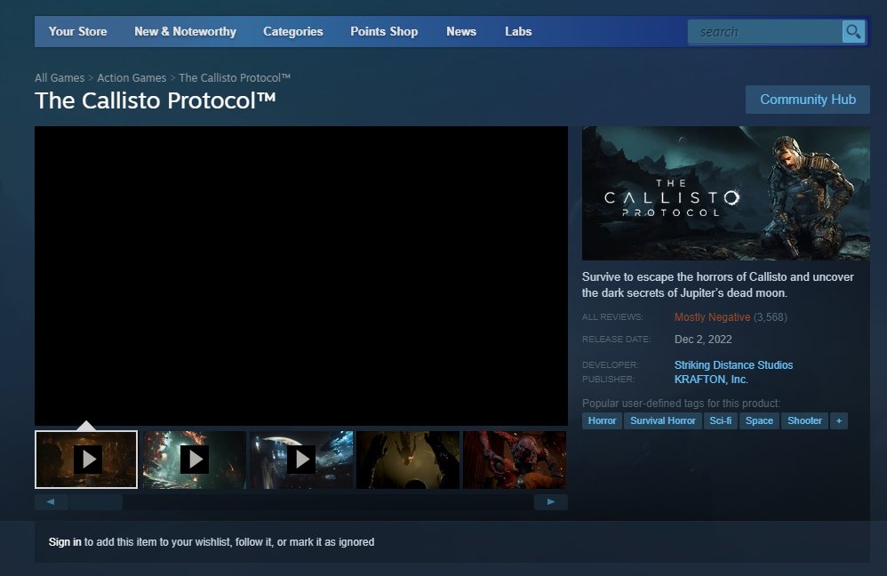 Welp, that's disheartening... #TheCallistoProtocol