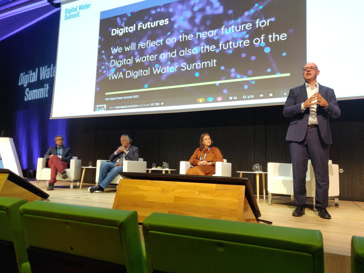 #DigitalWaterSummit: We've just wrapped up the final interactive session on Digital Futures, moderated by <a href="/qcabrera/">Enrique Cabrera</a>, and contributed to by Vladan Babovic of <a href="/NUSingapore/">NUS</a>, Roxana Marín of <a href="/Xylem/">Xylem</a>, and Saba Daneshgar of <a href="/ugent/">UGent</a>.