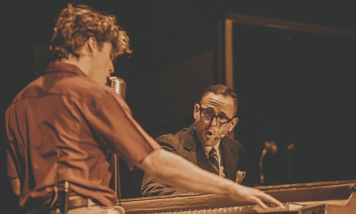 Jerry Lee Lewis and friends jam in @aptheaterco's Company’s ‘Million Dollar Quartet’ at Jersey Shore Arts Center in Ocean Grove, featuring @remember_jones as Sam Phillips. njarts.net/jerry-lee-lewi…