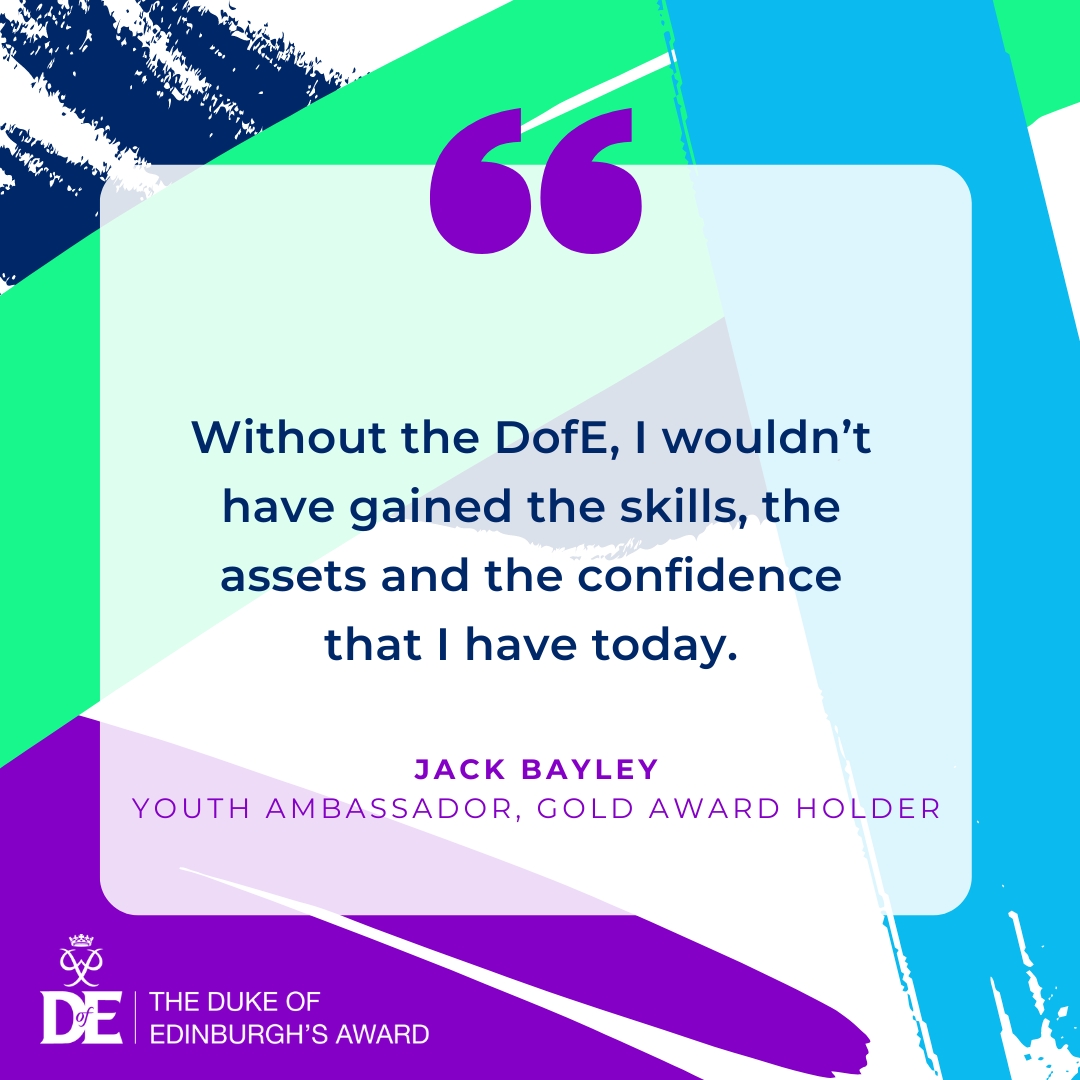Happy Friday! Here's some positive energy from one of our inspiring Youth Ambassadors to send you into the weekend 🤩

Jack says doing his DofE equipped him with skills for life, and gave him the perseverance to see things through. 🙌

#YouthWithoutLimits