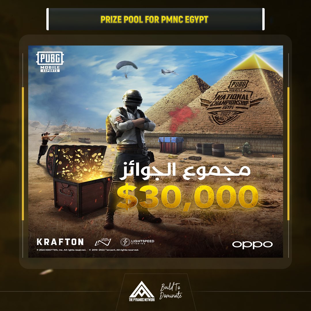 PyramidsNetwork's tweet image. PMNC EGYPT PRIZE POOL 💰

الجائزة المادية لبطولة PMNC EGYPT ،هي عبارة عن ٣٠،٠٠٠ $ 💵

🚨ابواب التسجيل ما تزال مفتوحة فاغتنموا الفرصة بالاشتراك فوراً للتنافس والعبور الى عالم الاحتراف 

رابط التسجيل : bit.ly/PMNCEG-Pyramids

#PMNC #PMNCEGYPT #Pubgmobile 
#OPPO #pyramids_network